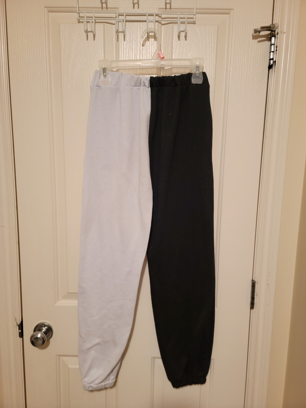 Two-Tone Black and White Jogger Pants
